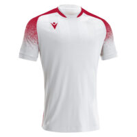 Tricou fotbal Macron Alioth eco, Alb / Rosu