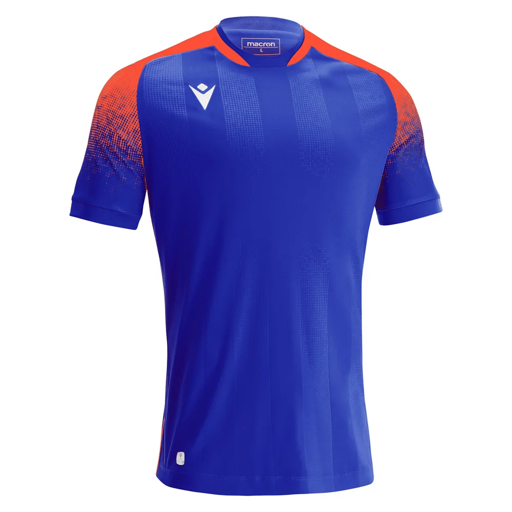 Tricou fotbal Macron Alioth eco, Electric Royal / Portocaliu - imagine 1