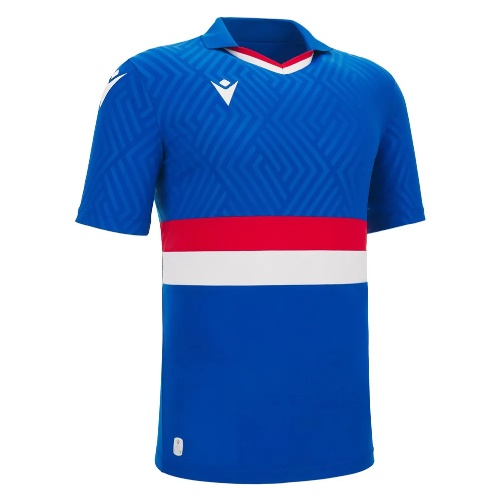 Tricou fotbal Macron Charon eco, Albastru Royal / Rosu / Alb - imagine 1
