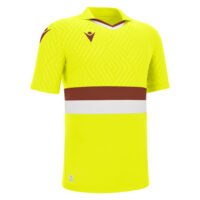 Tricou fotbal Macron Charon eco, Galben Fluo / Visiniu / Alb