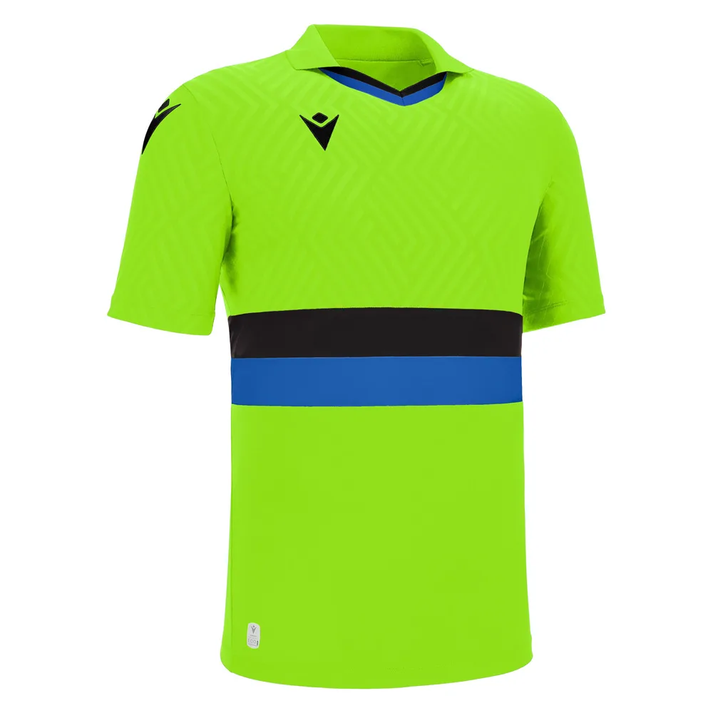 Tricou fotbal Macron Charon eco, Verde Fluo / Negru / Albastru Royal - imagine 1