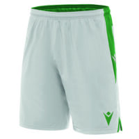 Pantaloni scurti fotbal Macron Tempel, Alb / Verde