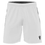 Pantaloni scurti fotbal Macron Tempel, Alb / Negru - imagine 2