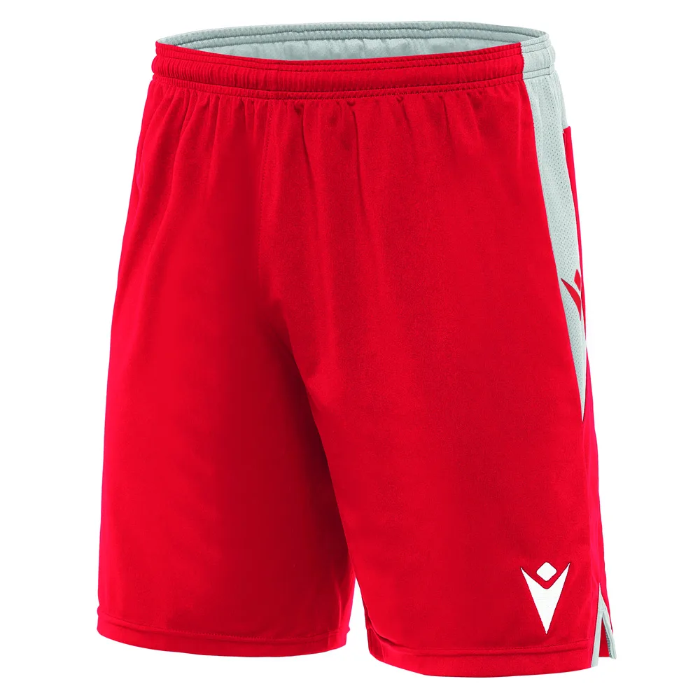 Pantaloni scurti fotbal Macron Tempel, Rosu / Alb - imagine 1