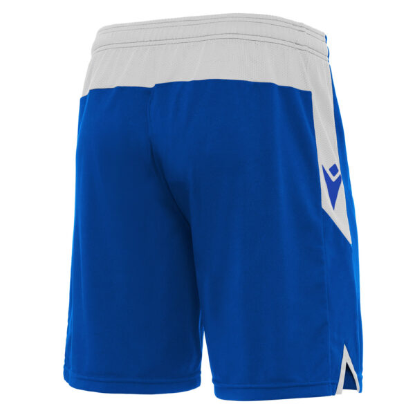 Pantaloni scurti fotbal Macron Tempel, Albastru Royal / Alb - imagine 3