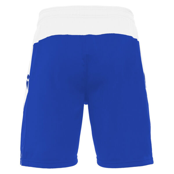 Pantaloni scurti fotbal Macron Tempel, Albastru Royal / Alb - imagine 4