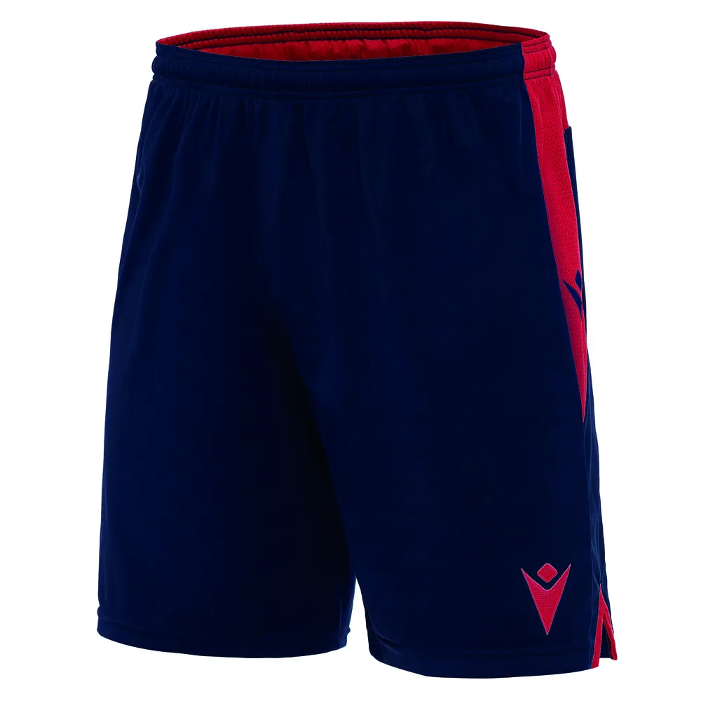 Pantaloni scurti fotbal Macron Tempel, Bleumarin / Rosu - imagine 1