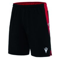 Pantaloni scurti fotbal Macron Tempel, Negru / Rosu