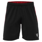 Pantaloni scurti fotbal Macron Tempel, Negru / Rosu - imagine 2