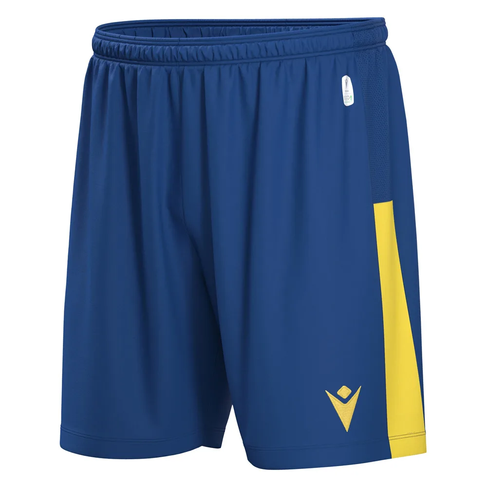 Pantaloni scurti sport Macron Skara eco, Albastru Royal / Galben - imagine 1