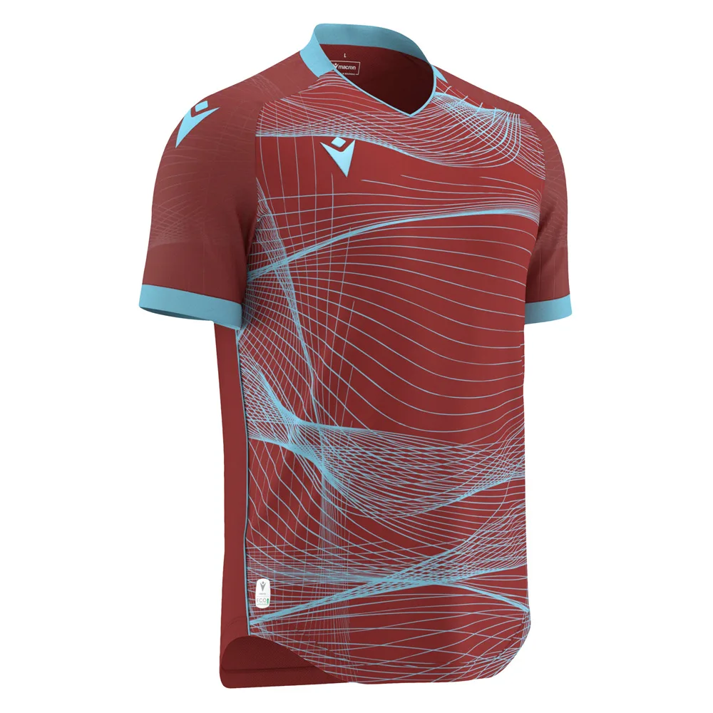 Tricou sport Macron Wyvern eco, Visiniu / Albastru Sky - imagine 1