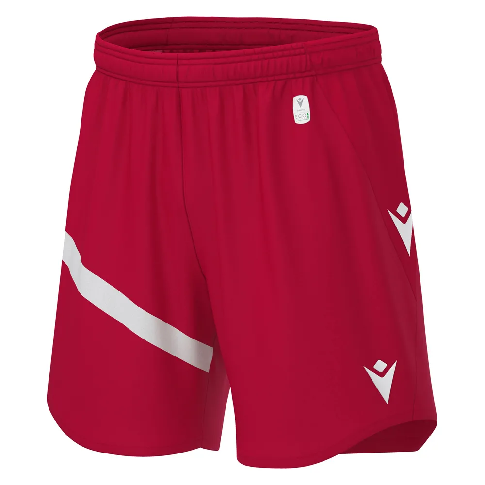 Pantaloni scurti fotbal Macron Shen eco, Rosu / Alb - imagine 1