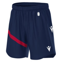 Pantaloni scurti fotbal Macron Shen eco, Bleumarin / Rosu