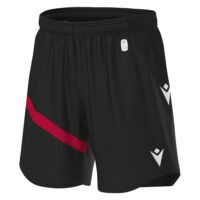 Pantaloni scurti fotbal Macron Shen eco, Negru / Rosu