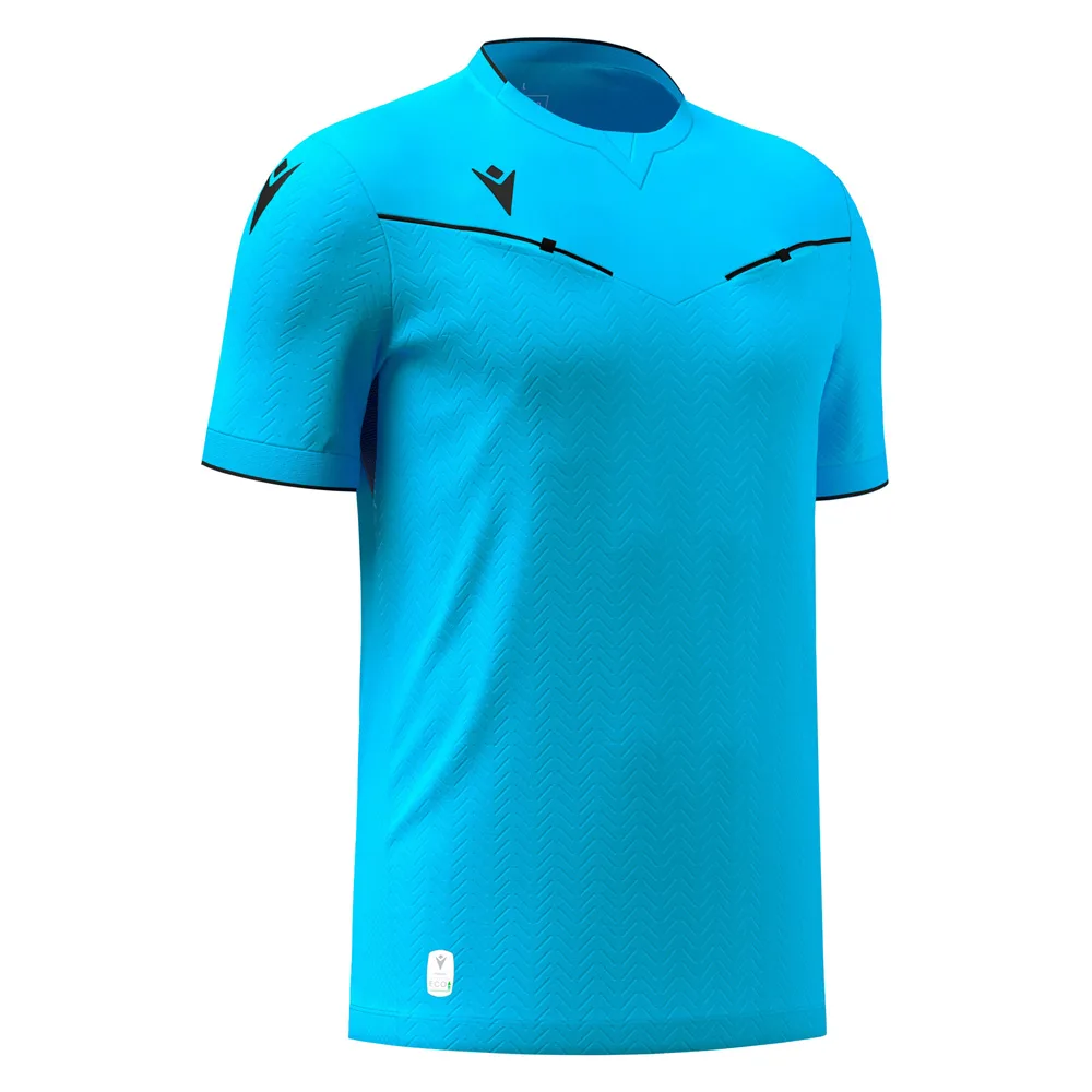 Tricou arbitru Macron Ponnet eco, Albastru Sky Fluo - imagine 1