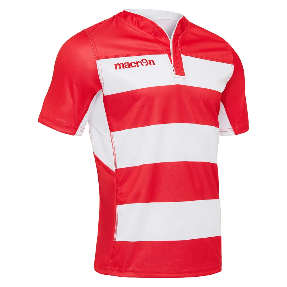 Tricou rugby Macron Idmon, Rosu / Alb - imagine 1