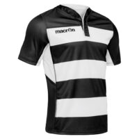 Tricou rugby Macron Idmon, Negru / Alb