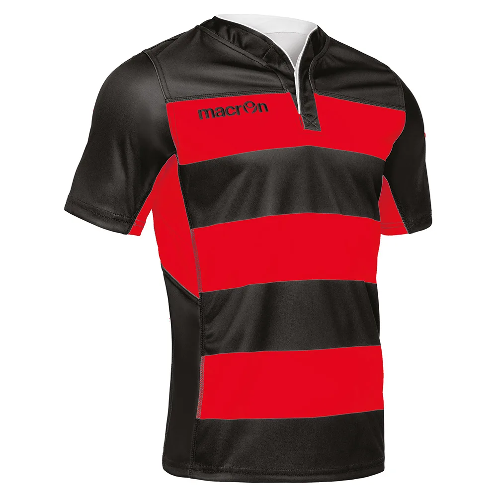 Tricou rugby Macron Idmon, Negru / Rosu - imagine 1