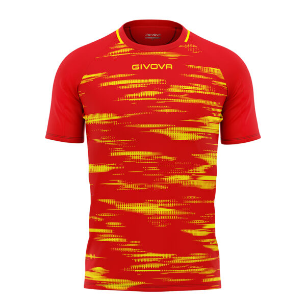 Tricou sport Givova Pixel, Rosu / Galben - imagine 3