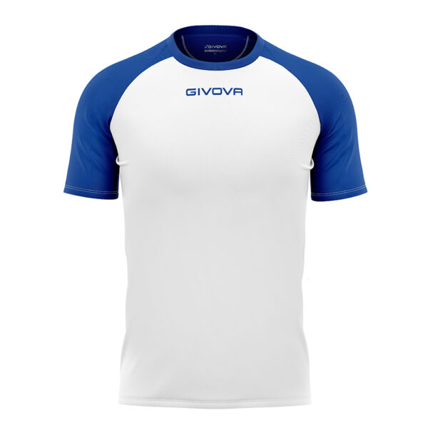 Tricou sport Givova Capo, Alb / Albastru Royal - imagine 5