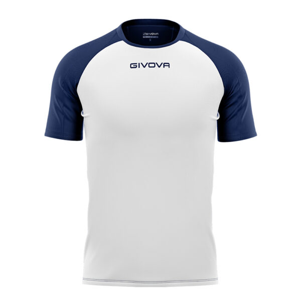 Tricou sport Givova Capo, Alb / Bleumarin - imagine 3