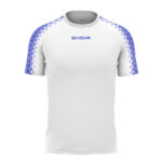 Tricou sport Givova Club, Alb / Albastru Royal - imagine 5