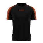 Tricou sport Givova Club, Negru / Portocaliu Fluo - imagine 4