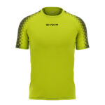 Tricou sport Givova Club, Galben Fluo / Negru - imagine 4
