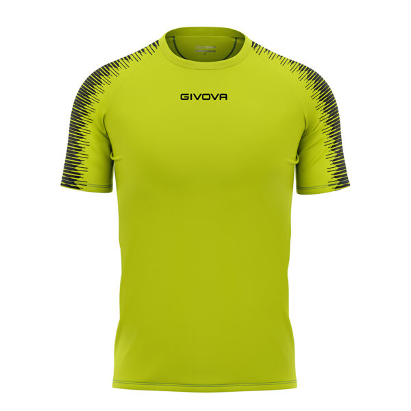 Tricou sport Givova Club, Galben Fluo / Negru - imagine 4