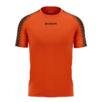 Tricou sport Givova Club, Portocaliu Fluo / Negru - imagine 4