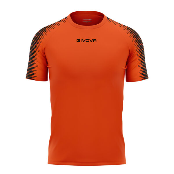 Tricou sport Givova Club, Portocaliu Fluo / Negru - imagine 4