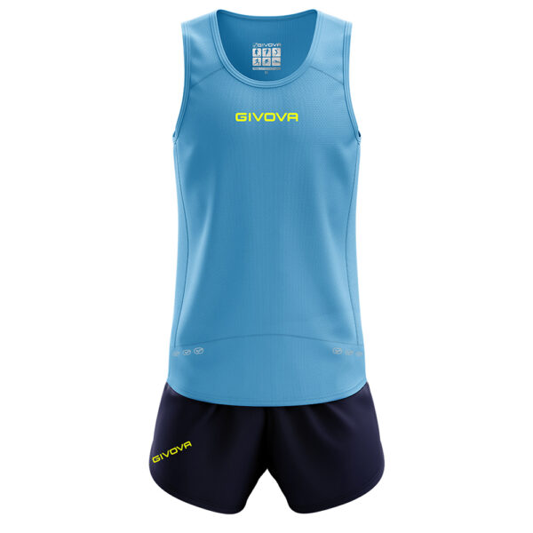 Set echipament atletism Givova New York, Turcoaz / Bleumarin - imagine 2