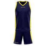 Set echipament baschet Givova Power, Bleumarin / Galben - imagine 2