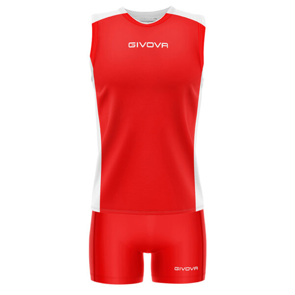 Set echipament volei dama Givova Piper, Rosu / Alb - imagine 2