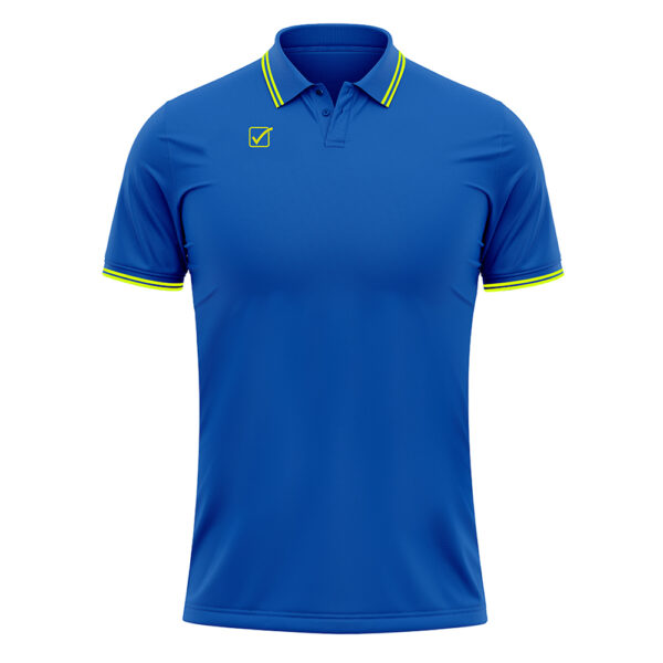 Tricou polo Givova Action, Albastru Royal / Galben Fluo - imagine 3