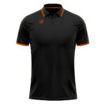 Tricou polo Givova Action, Negru / Portocaliu Fluo - imagine 5
