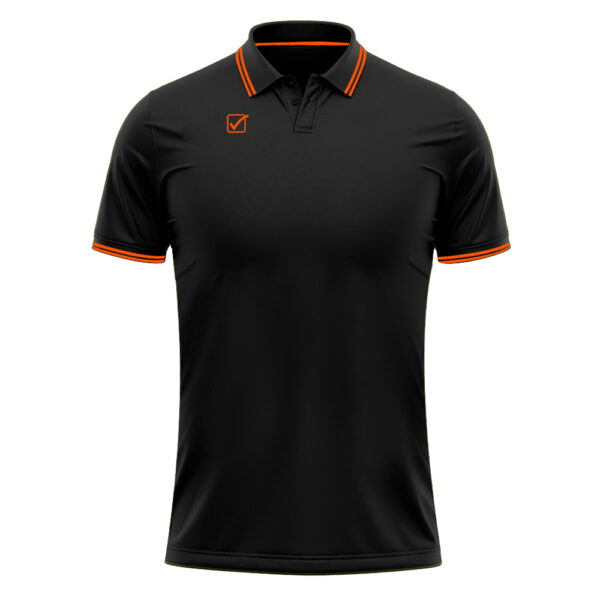 Tricou polo Givova Action, Negru / Portocaliu Fluo - imagine 5