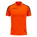 Tricou polo Givova Club, Portocaliu Fluo / Negru - imagine 5