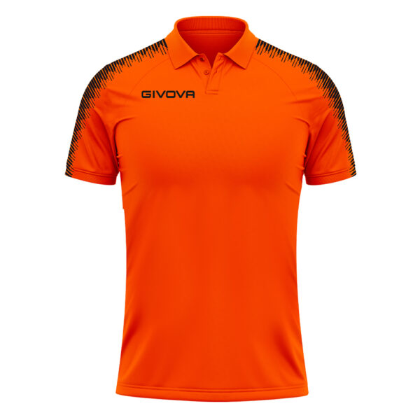 Tricou polo Givova Club, Portocaliu Fluo / Negru - imagine 5