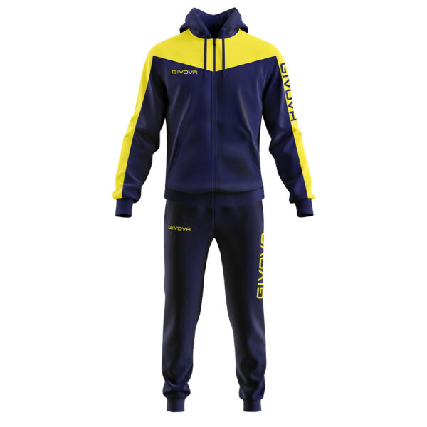 Trening Givova Roma cu gluga, Bleumarin / Galben - imagine 5