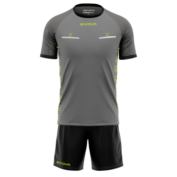 Set echipament arbitru Givova Flag, Gri inchis / Negru - imagine 5