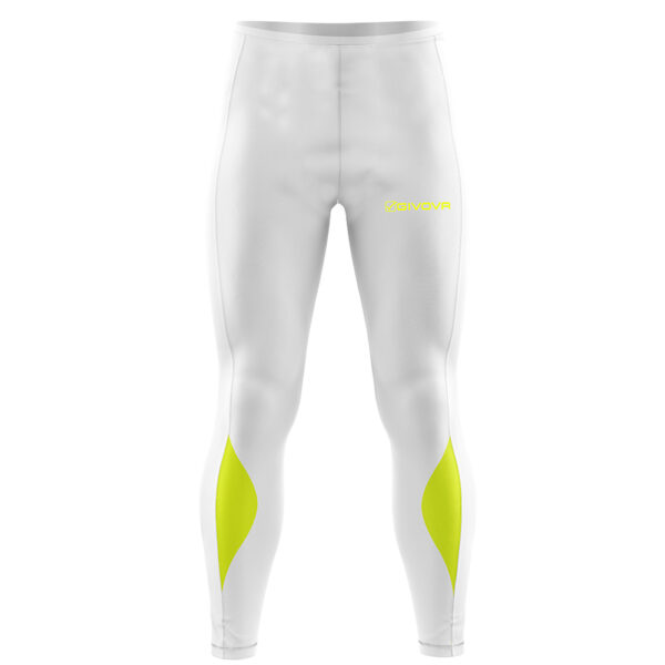 Pantaloni lungi Givova Running, Alb / Galben Fluo - imagine 5
