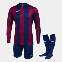 Set echipament fotbal maneca lunga 3 piese Joma Inter Classic, Albastru Royal / Visiniu