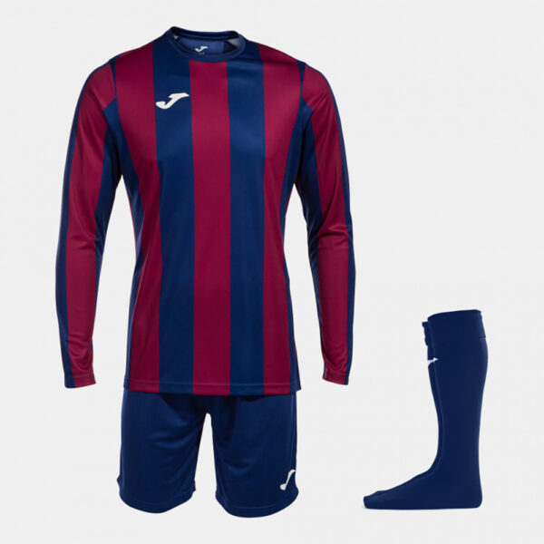 Set echipament fotbal maneca lunga 3 piese Joma Inter Classic, Albastru Royal / Visiniu - imagine 2