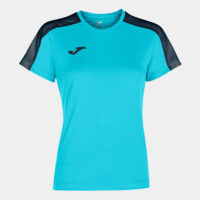 Tricou sport dama Joma Academy III, Turcoaz Fluo / Bleumarin inchis