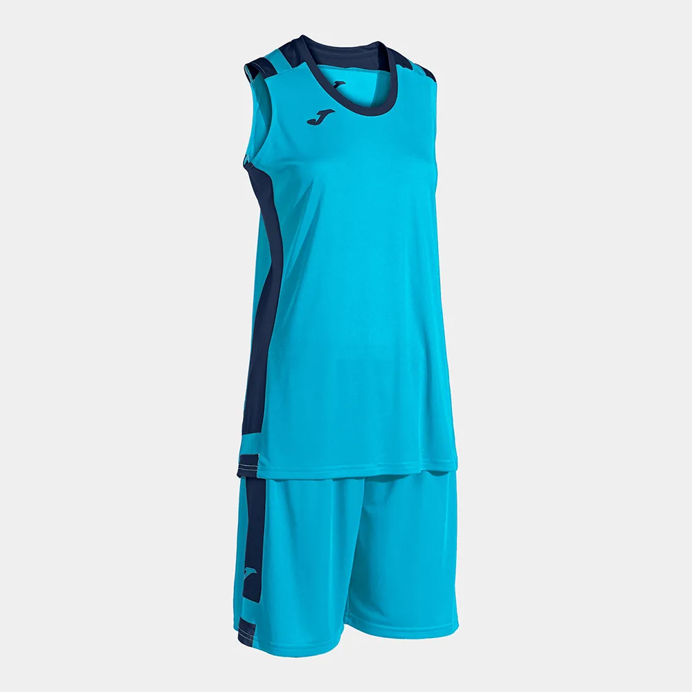 Set echipament baschet dama Joma Lider, Turcoaz Fluo / Bleumarin inchis - imagine 1