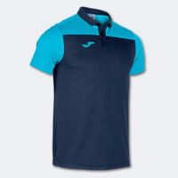 Tricou polo Joma Hobby II, Bleumarin / Turcoaz Fluo