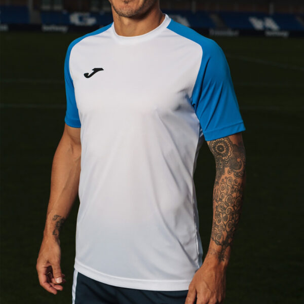 Tricou sport Joma Academy IV, Alb / Albastru Royal - imagine 4