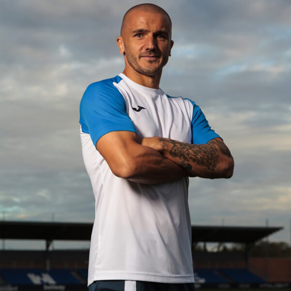 Tricou sport Joma Academy IV, Alb / Albastru Royal - imagine 3