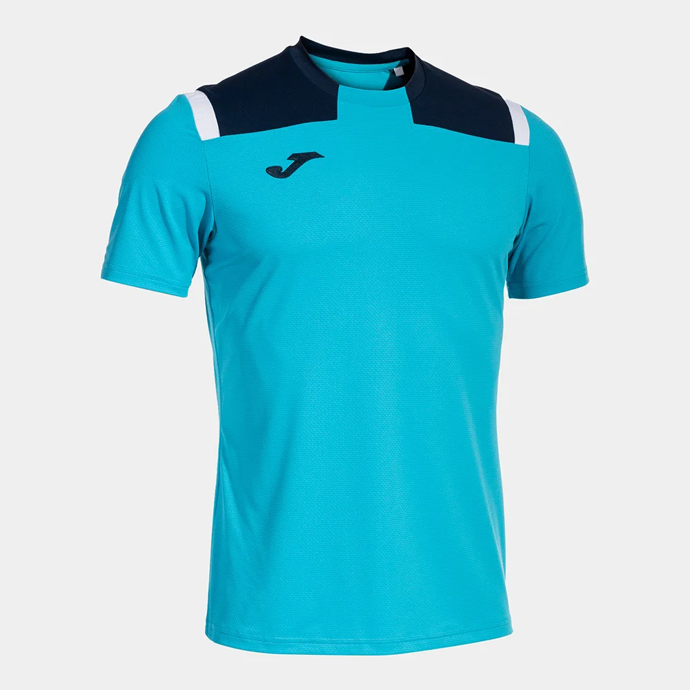 Tricou sport Joma Toledo, Turcoaz Fluo / Bleumarin - imagine 1